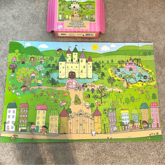 Green Start Kids 60 Pcs Giant Floor Puzzle: Princess Fairyland 2x3 Feet - Picture 1 of 16